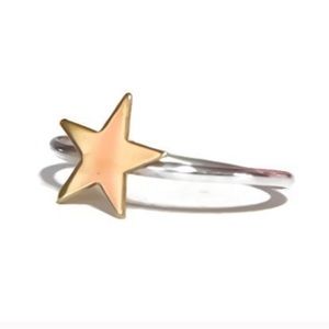 925/14K mixed metals star ring